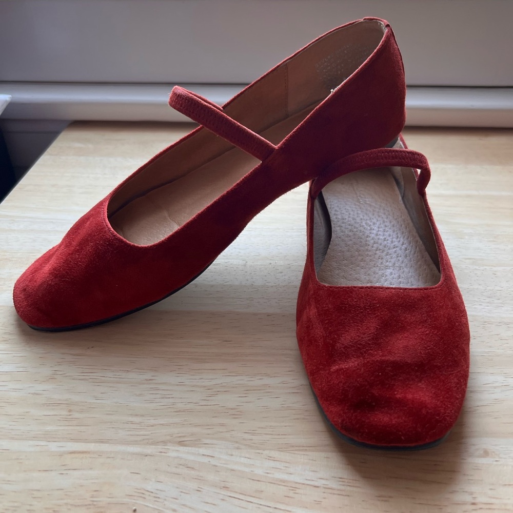 Madewell Greta Mary Jane Ballet Flat in Ruby Port size 7 - Picture 2 of 7